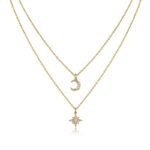 Engraved With Top-quality Moissanite, This Luxurious And Fashionable Minimalist Jewelry Set Includes A Necklace Pendant, A Collar Chain, and 925 silver electroplated with gold.