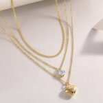 ⁦2-carat Luxury Fashion Minimalist Trend Jewelry Silver Pendant Necklace With Top-quality Moissanite, S925 Silver Electroplated With Gold⁩ - الصورة ⁦5⁩