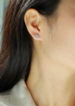 ⁦Moonlit Night Silver Osmanthus - Earrings Set With Top-quality Moissanite S925 Silver⁩ - الصورة ⁦4⁩