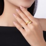 ⁦Cloud - A Luxurious And Fashionable Light Luxury Jewelry Silver Ring Set With Top-quality Moissanite, S925 Silver Plated With Platinum⁩ - الصورة ⁦6⁩