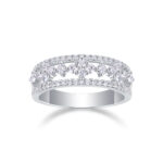 ⁦Monet's Garden - A Wedding Ring Set With Top-quality Moissanite S925 Silver And Platinum-plated Diamond.⁩ - الصورة ⁦2⁩