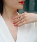 ⁦Star-studded - Set With Top-quality Moissanite S925 Silver  Diamond Wedding Ring.⁩ - الصورة ⁦3⁩