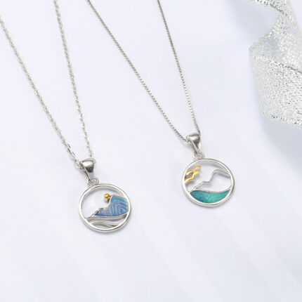 925 Sterling Silver Couple Necklace Women
