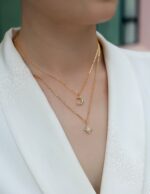 Engraved With Top-quality Moissanite, This Luxurious And Fashionable Minimalist Jewelry Set Includes A Necklace Pendant, A Collar Chain, and 925 silver electroplated with gold. - Image 3