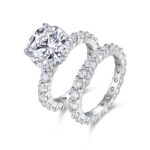 A Wedding Ring Set With Top-quality 5-carat Moissanite S925 Silver - Image 3