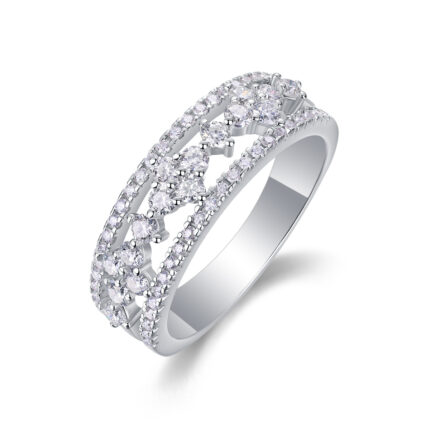 Monet's Garden - A Wedding Ring Set With Top-quality Moissanite S925 Silver And Platinum-plated Diamond.