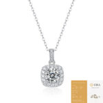 ⁦925 Silver Moissanite Cube Sugar Necklace⁩ - الصورة ⁦4⁩