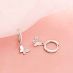 ⁦925 Sterling Silver Butterfly Earrings⁩ - الصورة ⁦6⁩