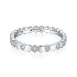 ⁦Bee Dance Of Light And Shadow - A Wedding Ring Set With Top-quality Moissanite S925 Silver⁩ - الصورة ⁦4⁩