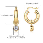 ⁦Round Shadow - Luxurious And Fashionable Light Luxury Jewelry Stud Earrings Set With Top-quality Moissanite, S925 Silver Plated With Gold⁩ - الصورة ⁦2⁩