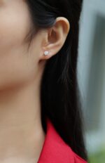 ⁦Time Imprint - Earrings Set With 0.5-carat Top-quality Moissanite S925 Silver And Platinum-plated Stud Earrings, A Fashionable And Trendy Accessory, Can Be Tested With A Diamond Pen⁩ - الصورة ⁦6⁩