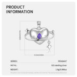 ⁦Spinning Love Pendant Necklace S925 Sterling Silver Set Zircon⁩ - الصورة ⁦4⁩