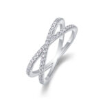 ⁦Love Interwoven - A Wedding Ring Set With Top-quality Moissanite S925 Silver⁩ - الصورة ⁦8⁩
