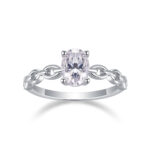 ⁦Top-quality Moissanite S925, Silver And Platinum-plated Diamond Wedding Ring.⁩ - الصورة ⁦3⁩